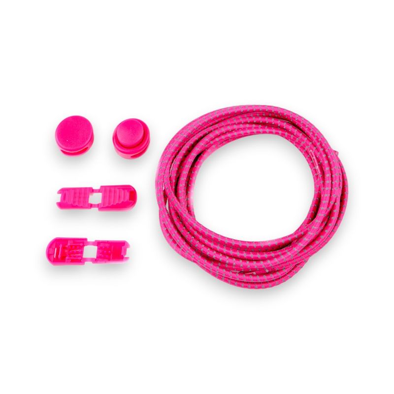 Casa si Gradina - Decoratiuni - DIY - Articole mercerie - Set 2 sireturi elastice reflectorizante Crisalida, lungime 120 cm, Fucsia - Infinity.ro