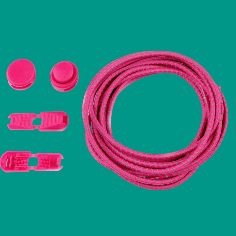 Casa si Gradina - Decoratiuni - DIY - Articole mercerie - Set 2 sireturi elastice reflectorizante Crisalida, lungime 120 cm, Fucsia - Infinity.ro