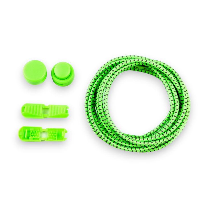 Casa si Gradina - Decoratiuni - DIY - Articole mercerie - Set 2 sireturi elastice reflectorizante Crisalida, lungime 120 cm, Verde neon - Infinity.ro