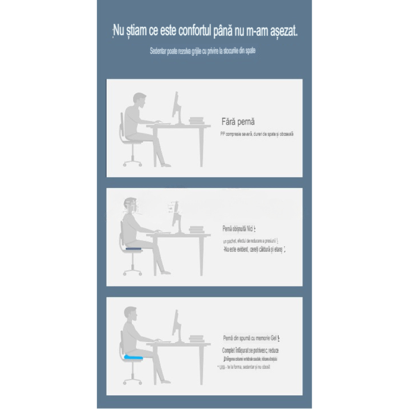 Ingrijire personala si Cosmetice - Sanatate si wellness - Aparate medicale - Suporturi ortopedice si orteze - Perna ortopedica pentru sezut din spuma cu memorie si gel racoritor Arvada ErgoSupport, dimensiuni - Infinity.ro
