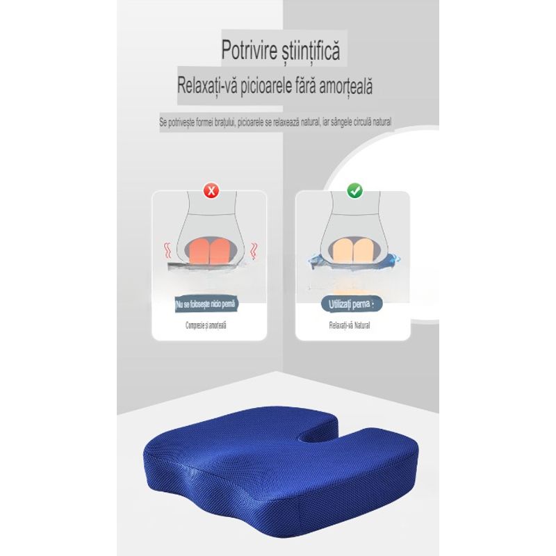 Ingrijire personala si Cosmetice - Sanatate si wellness - Aparate medicale - Suporturi ortopedice si orteze - Perna ortopedica pentru sezut din spuma cu memorie si gel racoritor Arvada ErgoSupport, dimensiuni - Infinity.ro