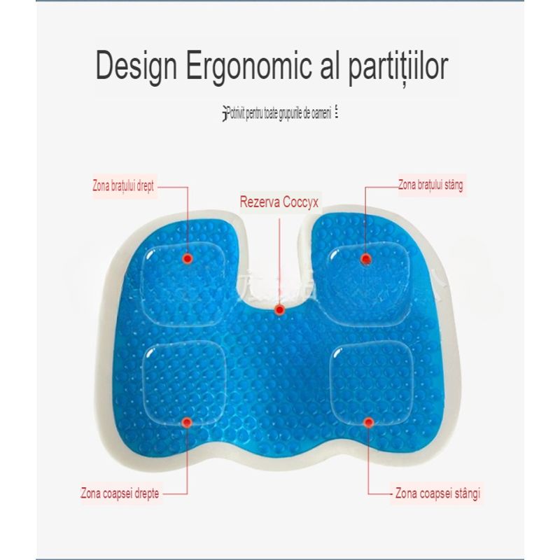 Ingrijire personala si Cosmetice - Sanatate si wellness - Aparate medicale - Suporturi ortopedice si orteze - Perna ortopedica pentru sezut din spuma cu memorie si gel racoritor Arvada ErgoSupport, dimensiuni - Infinity.ro