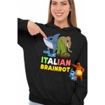 Fashion, accesorii si bijuterii - Femei - Imbracaminte femei - Hanorace femei - Hanorac Femei Italian Tralelero Lirilira Brainrot Brain Rot, negru, marime S - Infinity.ro