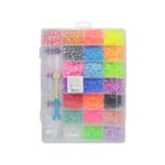 Jucarii, Copii si Bebe - Jucarii si jocuri - Jucarii & jocuri educative - Seturi de artizanat - Set Creativ Impletit Bratari cu Elastice 4200 Piese, Organizator Compartimentat cu Maner, Crosete, Suporturi si Cleme S - Infinity.ro