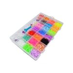 Jucarii, Copii si Bebe - Jucarii si jocuri - Jucarii & jocuri educative - Seturi de artizanat - Set Creativ Impletit Bratari cu Elastice 4200 Piese, Organizator Compartimentat cu Maner, Crosete, Suporturi si Cleme S - Infinity.ro