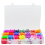 Jucarii, Copii si Bebe - Jucarii si jocuri - Jucarii & jocuri educative - Seturi de artizanat - Set Creativ Impletit Bratari cu Elastice 4200 Piese, Organizator Compartimentat cu Maner, Crosete, Suporturi si Cleme S - Infinity.ro