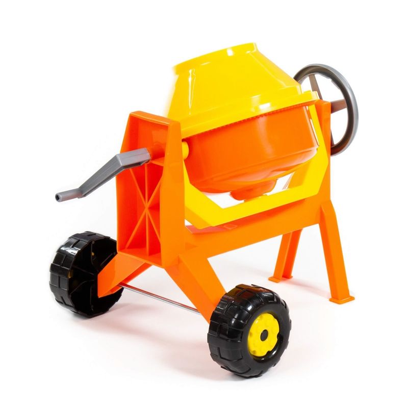 Jucarii, Copii si Bebe - Jucarii si jocuri - Vehicule si jucarii cu telecomanda - Utilaje constructie de jucarie - Mini Betoniera de Jucarie Polesie 28 cm, Tambur Rotativ cu Manivela, Sistem de Inclinare, Roti de Deplasare, 3 ani+ - Infinity.ro