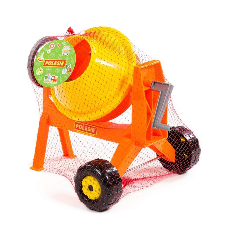 Jucarii, Copii si Bebe - Jucarii si jocuri - Vehicule si jucarii cu telecomanda - Utilaje constructie de jucarie - Mini Betoniera de Jucarie Polesie 28 cm, Tambur Rotativ cu Manivela, Sistem de Inclinare, Roti de Deplasare, 3 ani+ - Infinity.ro