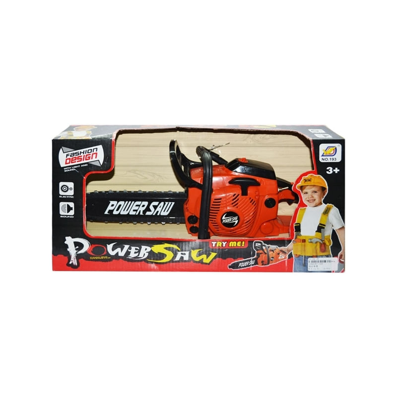 Jucarii, Copii si Bebe - Jucarii si jocuri - Jucarii de rol - Ateliere si bancuri de lucru - Drujba de Jucarie cu Baterii 39 cm, Lant Rotativ din Cauciuc, Efecte Sonore Realiste si Maneta cu Soc - Infinity.ro