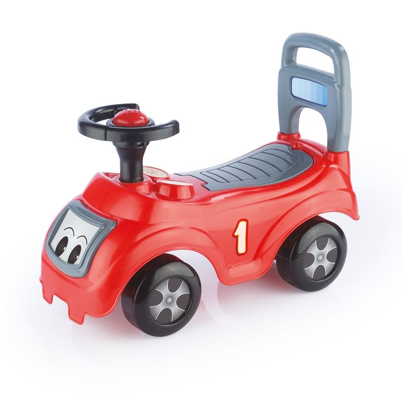 Jucarii, Copii si Bebe - Jucarii si jocuri - Jucarii de exterior - Masinute si vehicule pentru copii - Masinuta fara Pedale Dolu Rosu, Ride-On 2 in 1 cu Claxon pe Volan, Utilizabila ca Premergator, Max 25 kg, 12 luni+ - Infinity.ro