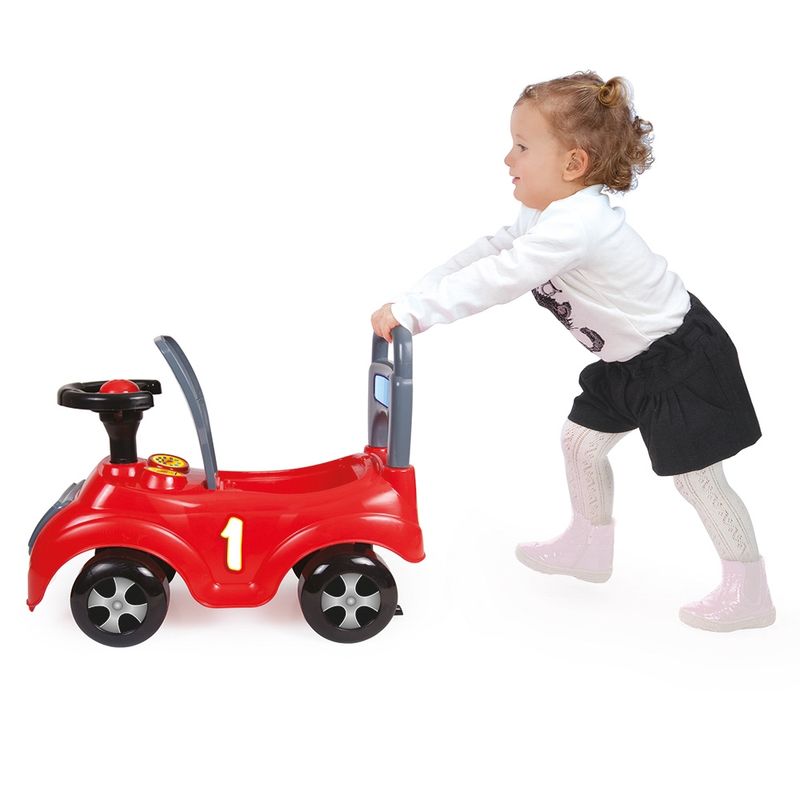 Jucarii, Copii si Bebe - Jucarii si jocuri - Jucarii de exterior - Masinute si vehicule pentru copii - Masinuta fara Pedale Dolu Rosu, Ride-On 2 in 1 cu Claxon pe Volan, Utilizabila ca Premergator, Max 25 kg, 12 luni+ - Infinity.ro