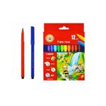 Carti si Birotica - Birotica - Instrumente de scris - Markere si carioci - Set 12 Carioci Koh-I-Noor Bees, Varf Rezistent 2 mm, Cerneala Lavabila, Capac Ventilat, Rezistenta Uscare - Infinity.ro