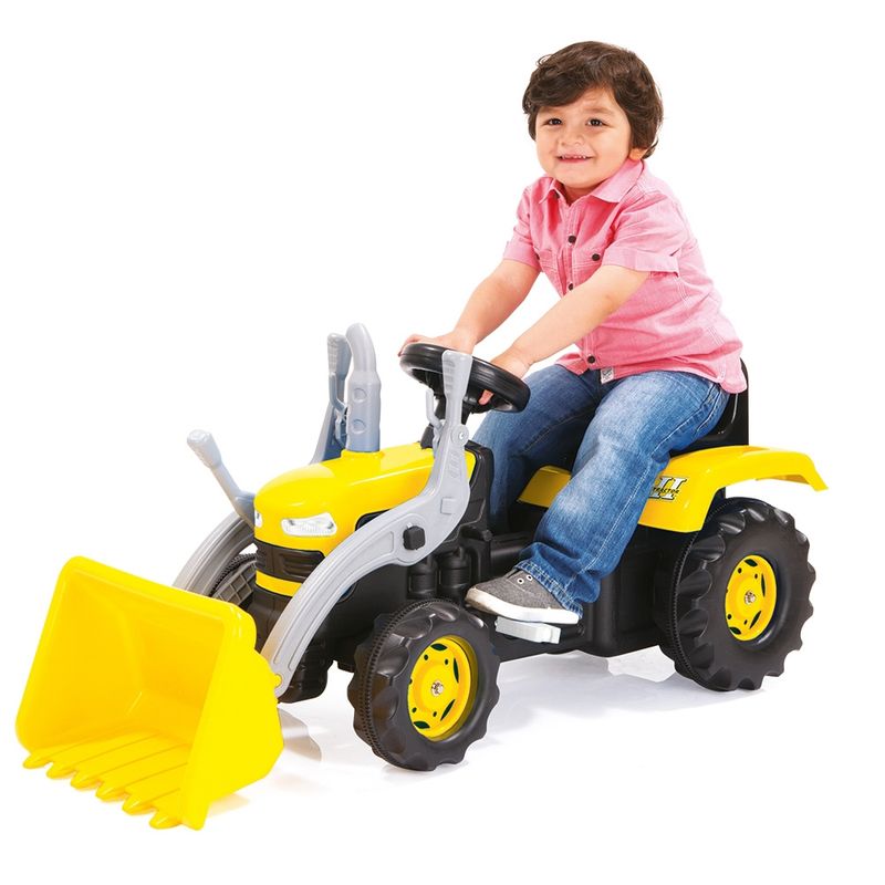 Jucarii, Copii si Bebe - Jucarii si jocuri - Jucarii de exterior - Masinute si vehicule pentru copii - Tractor cu Pedale si Cupa Excavator Dolu 113 cm, Volan cu Claxon, Manevrare Usor de Folosit, Jucarie de Exterior Copii - Infinity.ro