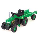 Jucarii, Copii si Bebe - Jucarii si jocuri - Jucarii de exterior - Masinute si vehicule pentru copii - Tractor cu Pedale si Remorca Detasabila Dolu Verde 143 cm, Volan cu Claxon, Transmisie cu Lant Protejata - Infinity.ro