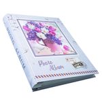 Market - Cadouri - Rame si albume foto - Album Foto Capacitate Mare 400 Poze Format 10x15 cm cu Toc de Protectie, Grafica Eleganta cu Flori si Detalii Metalizate - Infinity.ro