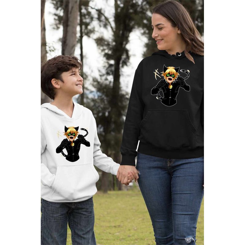 Fashion, accesorii si bijuterii - Femei - Imbracaminte femei - Hanorace femei - Hanorac Femei Adrian Agreste Miraculos Adrien Motanul Negru Noir, negru, marime S - Infinity.ro