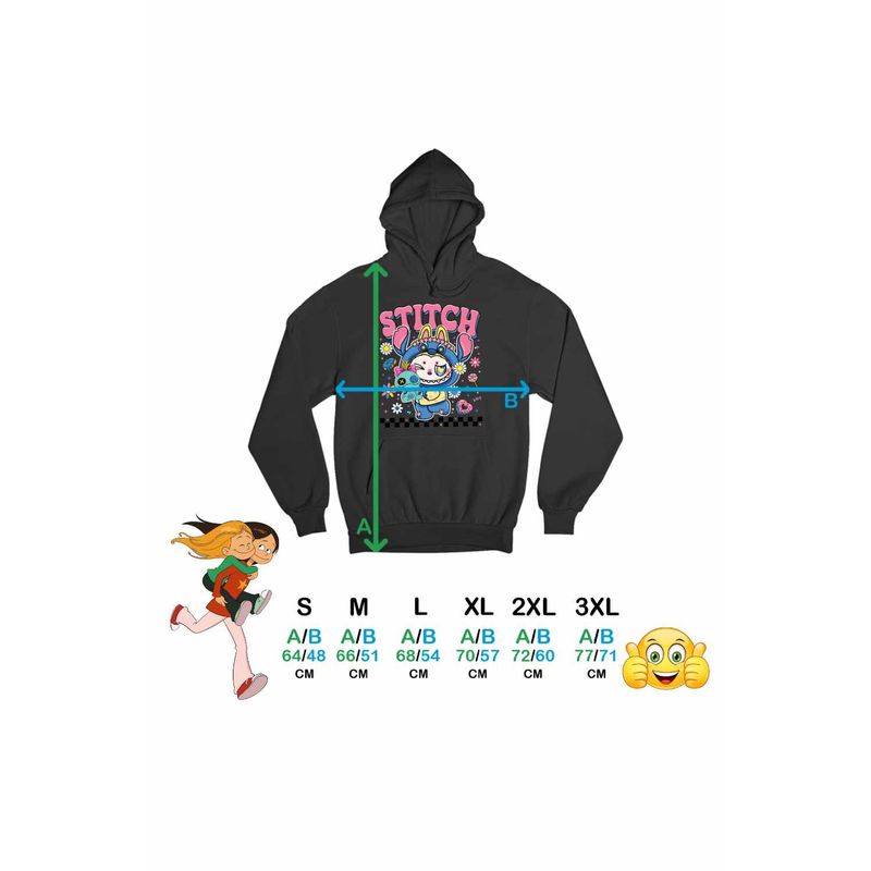 Fashion, accesorii si bijuterii - Femei - Imbracaminte femei - Hanorace femei - Hanorac Femei Labubu Stitch Stich, negru, marime S - Infinity.ro
