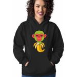 Fashion, accesorii si bijuterii - Femei - Imbracaminte femei - Hanorace femei - Hanorac Femei Cimpanzini Bananini Brainrot, negru, marime S - Infinity.ro