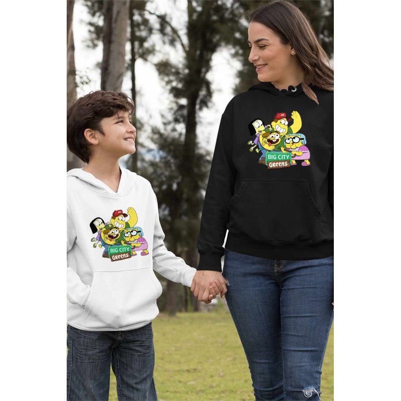 Fashion, accesorii si bijuterii - Femei - Imbracaminte femei - Hanorace femei - Hanorac Femei Familia Green la Oras Desene, negru, marime S - Infinity.ro