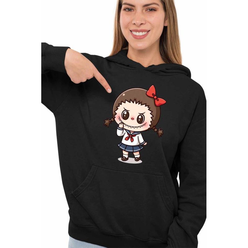 Fashion, accesorii si bijuterii - Femei - Imbracaminte femei - Hanorace femei - Hanorac Femei Labubu Annabelle Horror Chucky, negru, marime S - Infinity.ro