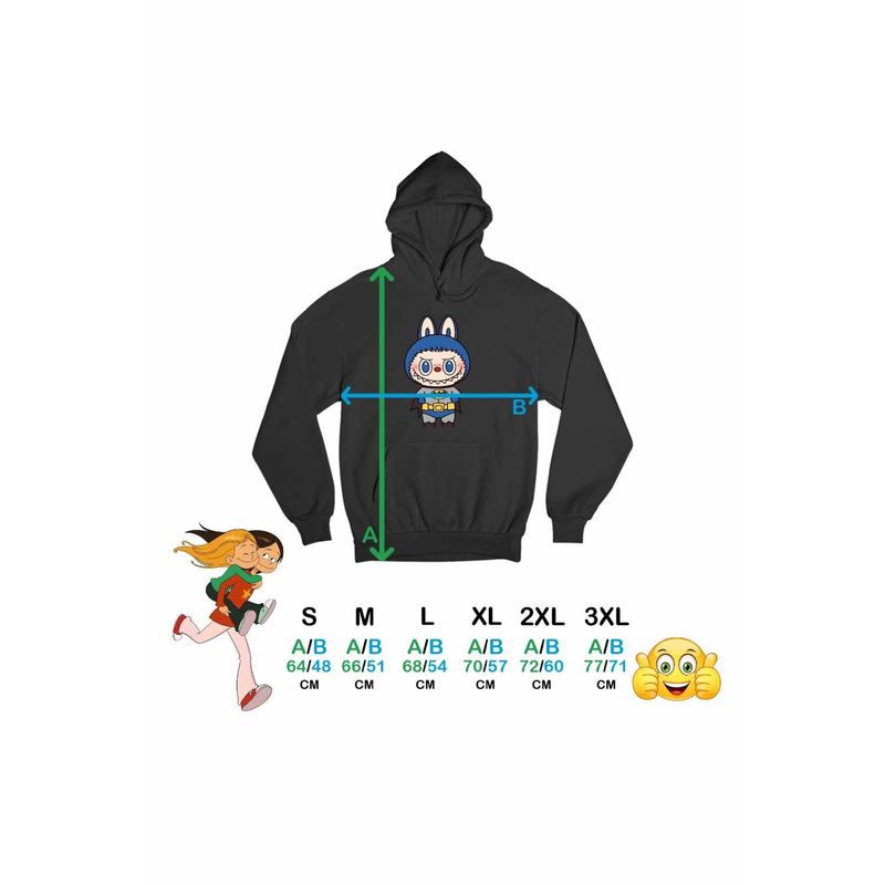 Fashion, accesorii si bijuterii - Femei - Imbracaminte femei - Hanorace femei - Hanorac Femei Labubu Batman Batroti, negru, marime S - Infinity.ro