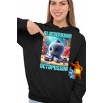 Fashion, accesorii si bijuterii - Femei - Imbracaminte femei - Hanorace femei - Hanorac Femei Blueberrinni Octopussini Italian Meme Brainrot Brain Rot, negru, marime S - Infinity.ro
