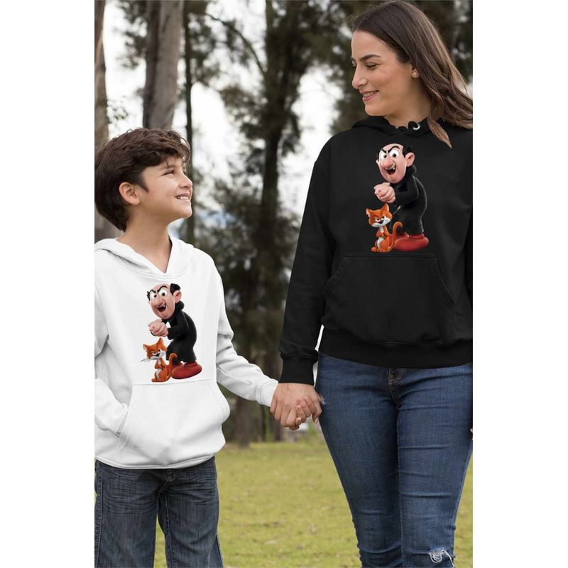 Fashion, accesorii si bijuterii - Femei - Imbracaminte femei - Hanorace femei - Hanorac Femei Strumfii Gargamel Azrael Vrajitor, negru, marime S - Infinity.ro