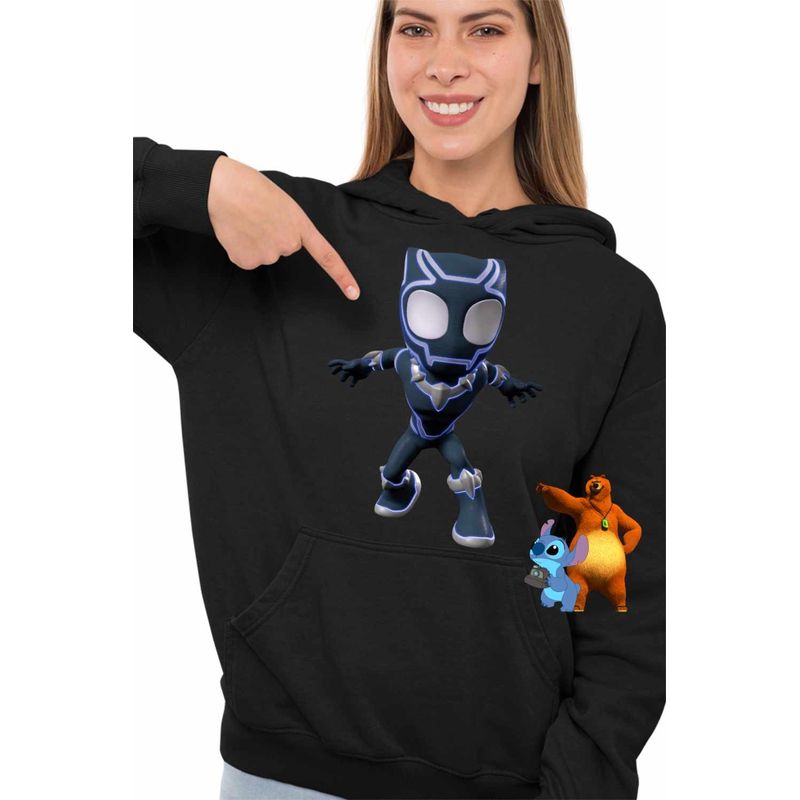 Fashion, accesorii si bijuterii - Femei - Imbracaminte femei - Hanorace femei - Hanorac Femei Pantera Neagra Spidey, negru, marime S - Infinity.ro
