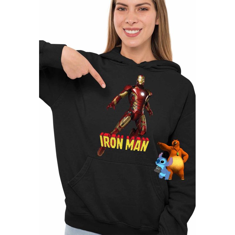 Fashion, accesorii si bijuterii - Femei - Imbracaminte femei - Hanorace femei - Hanorac Femei Iron Man Marvel, negru, marime S - Infinity.ro