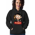 Fashion, accesorii si bijuterii - Femei - Imbracaminte femei - Hanorace femei - Hanorac Femei Mr Bean Teddy Bear Happy, negru, marime S - Infinity.ro