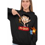 Fashion, accesorii si bijuterii - Femei - Imbracaminte femei - Hanorace femei - Hanorac Femei Mr Bean Teddy Bear Happy, negru, marime S - Infinity.ro