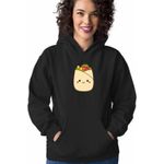 Fashion, accesorii si bijuterii - Femei - Imbracaminte femei - Hanorace femei - Hanorac Femei Squishmallows Shaworma Fast Food, negru, marime S - Infinity.ro