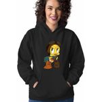 Fashion, accesorii si bijuterii - Femei - Imbracaminte femei - Hanorace femei - Hanorac Femei Tweety Aviator Looney Tunes, negru, marime S - Infinity.ro