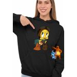 Fashion, accesorii si bijuterii - Femei - Imbracaminte femei - Hanorace femei - Hanorac Femei Tweety Aviator Looney Tunes, negru, marime S - Infinity.ro