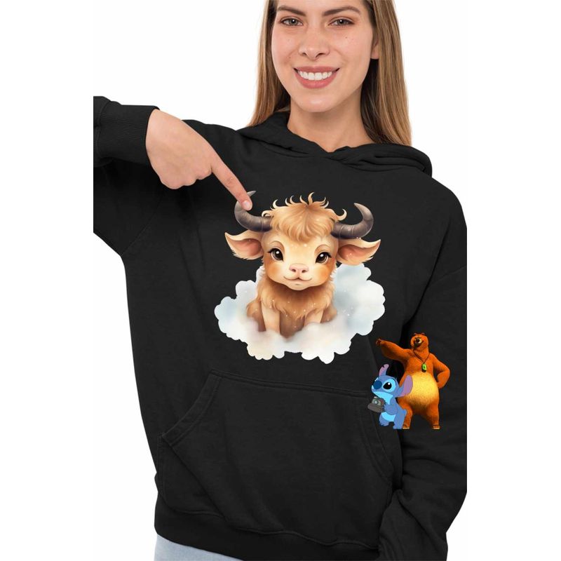 Fashion, accesorii si bijuterii - Femei - Imbracaminte femei - Hanorace femei - Hanorac Femei Taur Baby Zodiac Horoscop Taurus Astrologie, negru, marime S - Infinity.ro