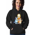 Fashion, accesorii si bijuterii - Femei - Imbracaminte femei - Hanorace femei - Hanorac Femei Garfield Bluey Blue Bingo Catei Pisica, negru, marime S - Infinity.ro