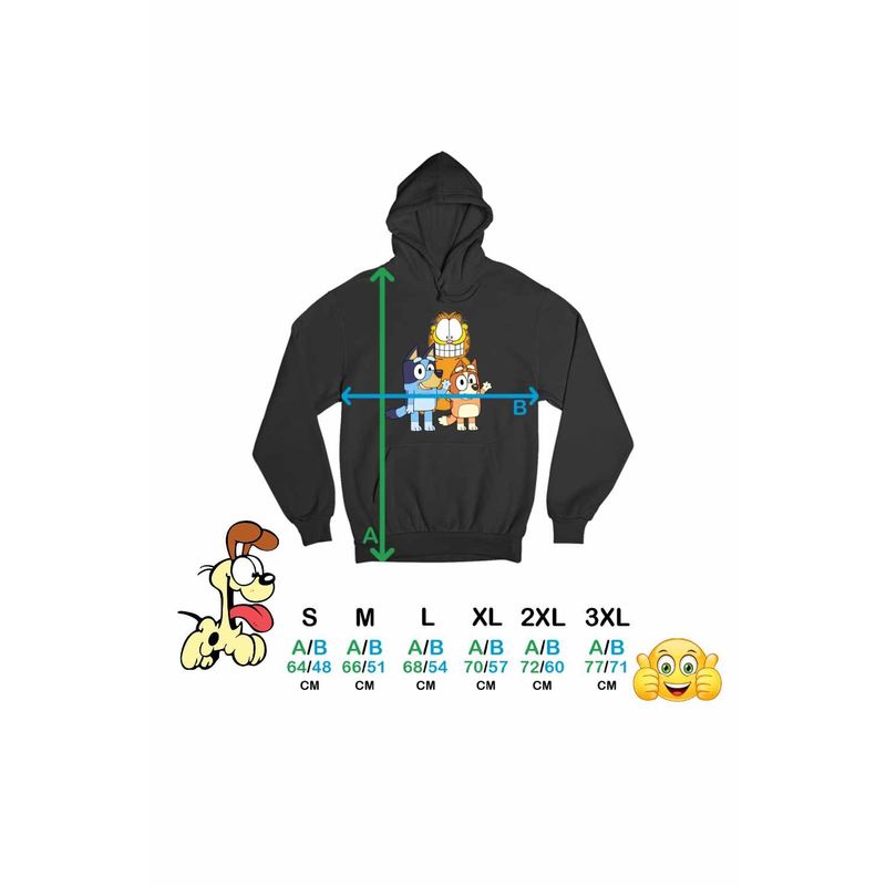 Fashion, accesorii si bijuterii - Femei - Imbracaminte femei - Hanorace femei - Hanorac Femei Garfield Bluey Blue Bingo Catei Pisica, negru, marime S - Infinity.ro