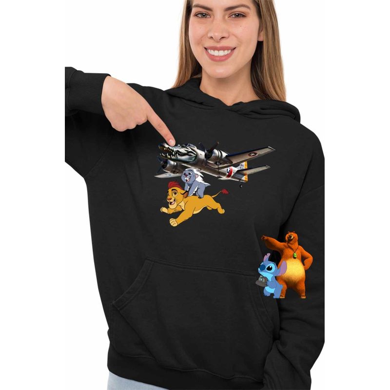 Fashion, accesorii si bijuterii - Femei - Imbracaminte femei - Hanorace femei - Hanorac Femei Bombardiro Crocodilo Garda Felina Meme, negru, marime S - Infinity.ro