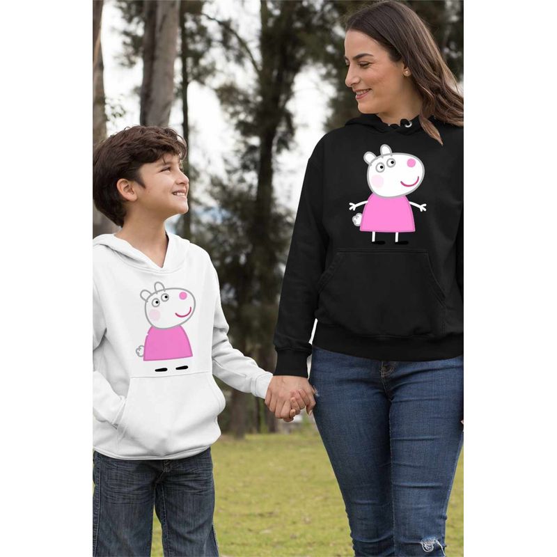Fashion, accesorii si bijuterii - Femei - Imbracaminte femei - Hanorace femei - Hanorac Femei Oaia Suzy Purcelusa Peppa Pig, negru, marime S - Infinity.ro