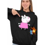 Fashion, accesorii si bijuterii - Femei - Imbracaminte femei - Hanorace femei - Hanorac Femei Oaia Suzy Purcelusa Peppa Pig, negru, marime S - Infinity.ro