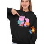 Fashion, accesorii si bijuterii - Femei - Imbracaminte femei - Hanorace femei - Hanorac Femei Purcelusa Peppa Pig Familia, negru, marime S - Infinity.ro