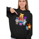 Fashion, accesorii si bijuterii - Femei - Imbracaminte femei - Hanorace femei - Hanorac Femei Winnie Labubu Stitch Bluey Sprunki Batman, negru, marime S - Infinity.ro