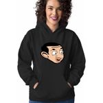 Fashion, accesorii si bijuterii - Femei - Imbracaminte femei - Hanorace femei - Hanorac Femei Mr Bean Comic Cartoon, negru, marime S - Infinity.ro