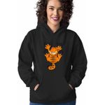 Fashion, accesorii si bijuterii - Femei - Imbracaminte femei - Hanorace femei - Hanorac Femei Garfield Zgarieturi Pisica, negru, marime S - Infinity.ro