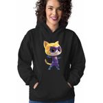 Fashion, accesorii si bijuterii - Femei - Imbracaminte femei - Hanorace femei - Hanorac Femei Super Pisicute Sclipi Sparks SuperKitties, negru, marime S - Infinity.ro