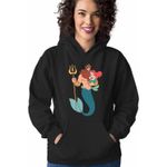Fashion, accesorii si bijuterii - Femei - Imbracaminte femei - Hanorace femei - Hanorac Femei Triton Mica Sirena Ariel, negru, marime S - Infinity.ro