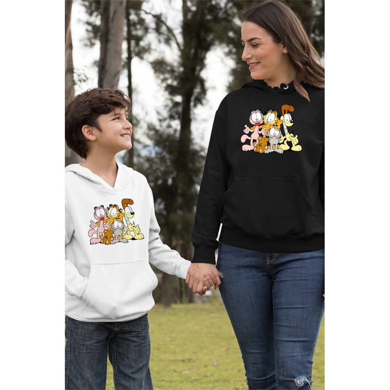 Fashion, accesorii si bijuterii - Femei - Imbracaminte femei - Hanorace femei - Hanorac Femei Garfield Toata Gasca Pisici, negru, marime S - Infinity.ro