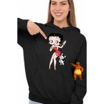Fashion, accesorii si bijuterii - Femei - Imbracaminte femei - Hanorace femei - Hanorac Femei Betty Boop Catel Pudel Valentines Day, negru, marime S - Infinity.ro