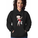 Fashion, accesorii si bijuterii - Femei - Imbracaminte femei - Hanorace femei - Hanorac Femei Betty Boop Catel Pudel Valentines Day, negru, marime S - Infinity.ro
