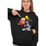 Fashion, accesorii si bijuterii - Femei - Imbracaminte femei - Hanorace femei - Hanorac Femei Yosemite Sam Tweety Bug Bunny Iepure, negru, marime S - Infinity.ro